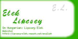 elek lipcsey business card